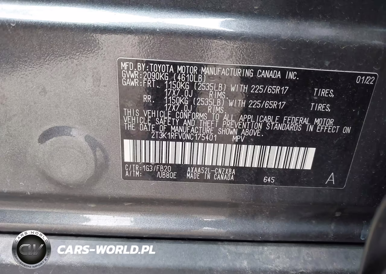 2022 Toyota Rav4 Le VIN:2T3K1RFV0NC175401 - 9