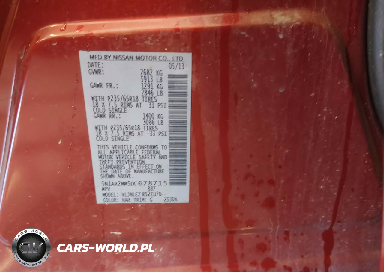 2013 Nissan Pathfinder Sv VIN:5N1AR2MM5DC678715 - 9