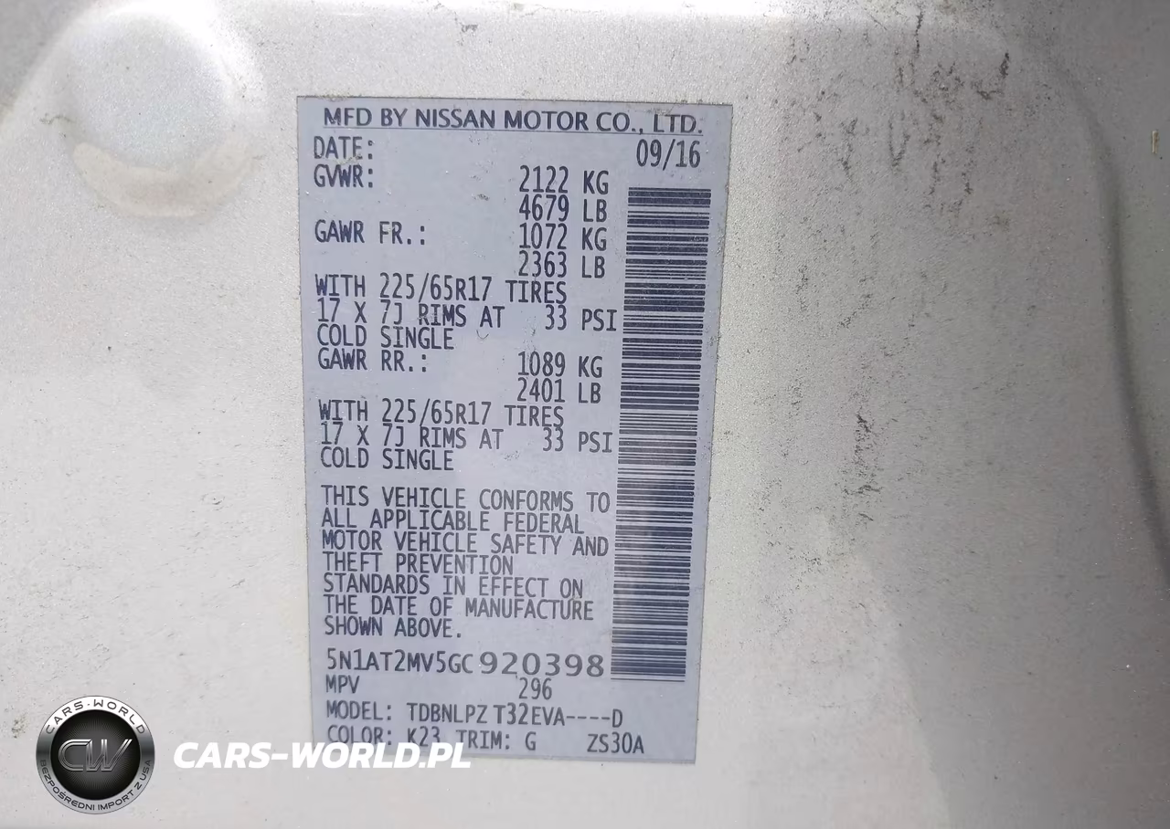 2016 Nissan Rogue S VIN:5N1AT2MV5GC920398 - 9