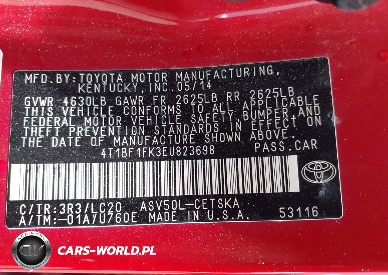 2014 Toyota Camry Se VIN:4T1BF1FK3EU823698 - 9