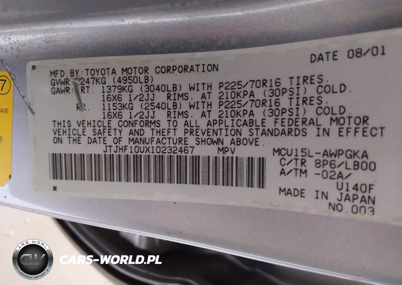 2001 Lexus Rx 300 VIN:JTJHF10UX10232467 - 9