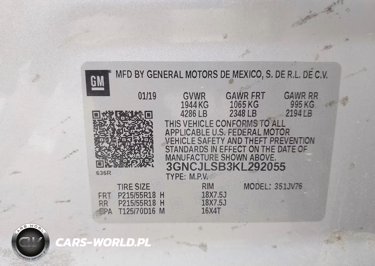 2019 Chevrolet Trax Lt VIN:3GNCJLSB3KL292055 - 9