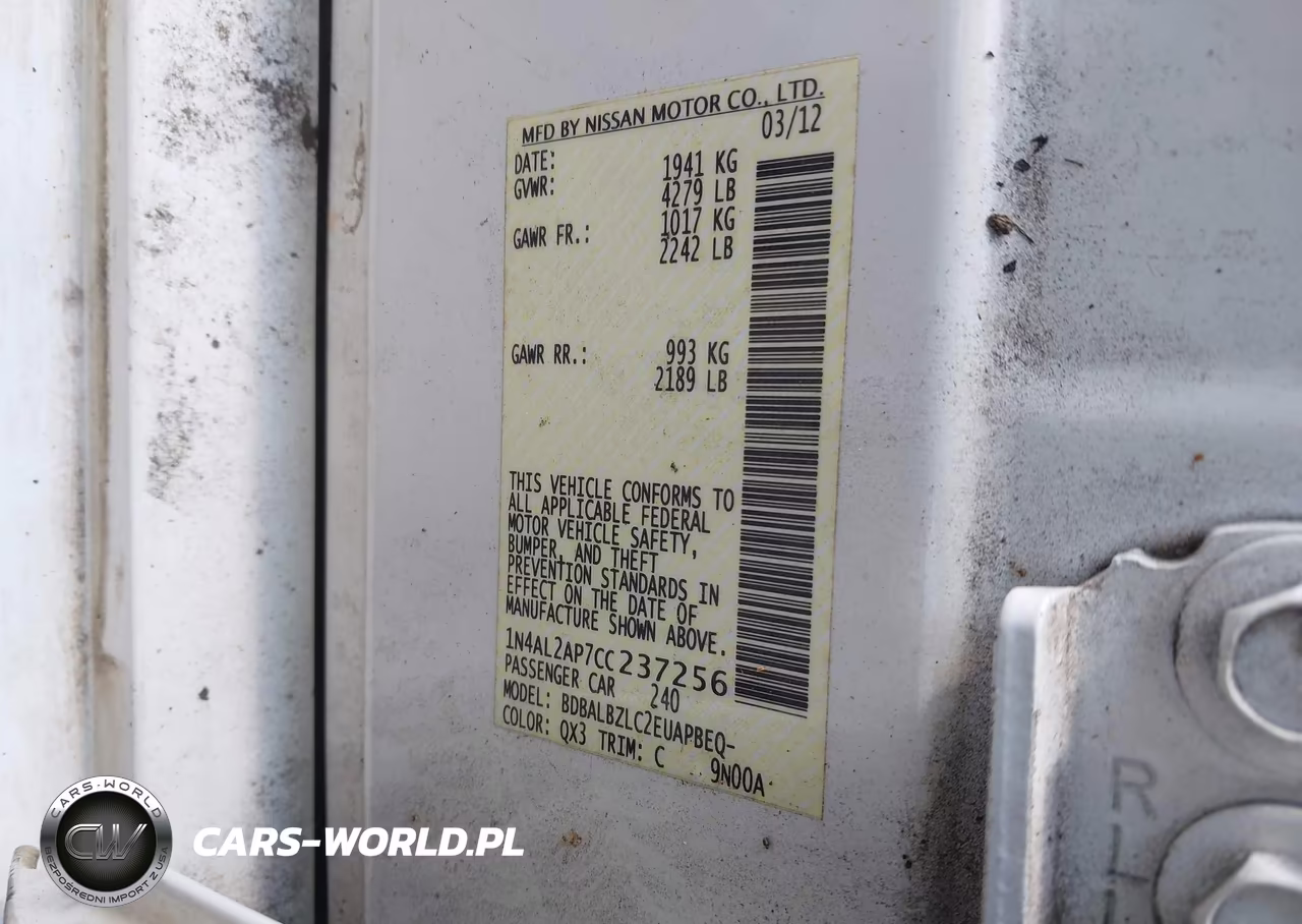 2012 Nissan Altima 2.5 S VIN:1N4AL2AP7CC237256 - 9