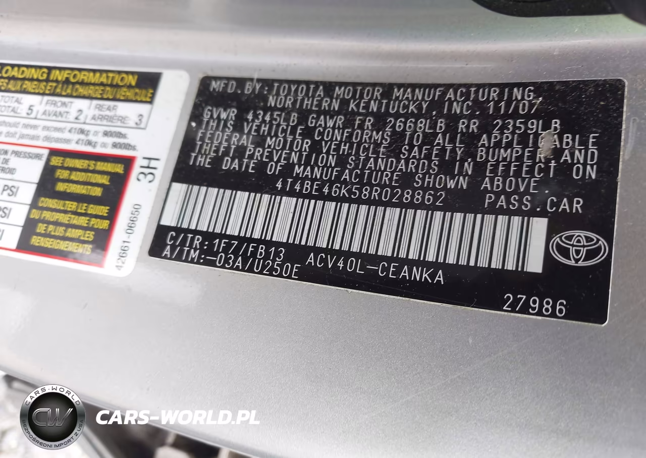 2008 Toyota Camry Le VIN:4T4BE46K58R028862 - 9