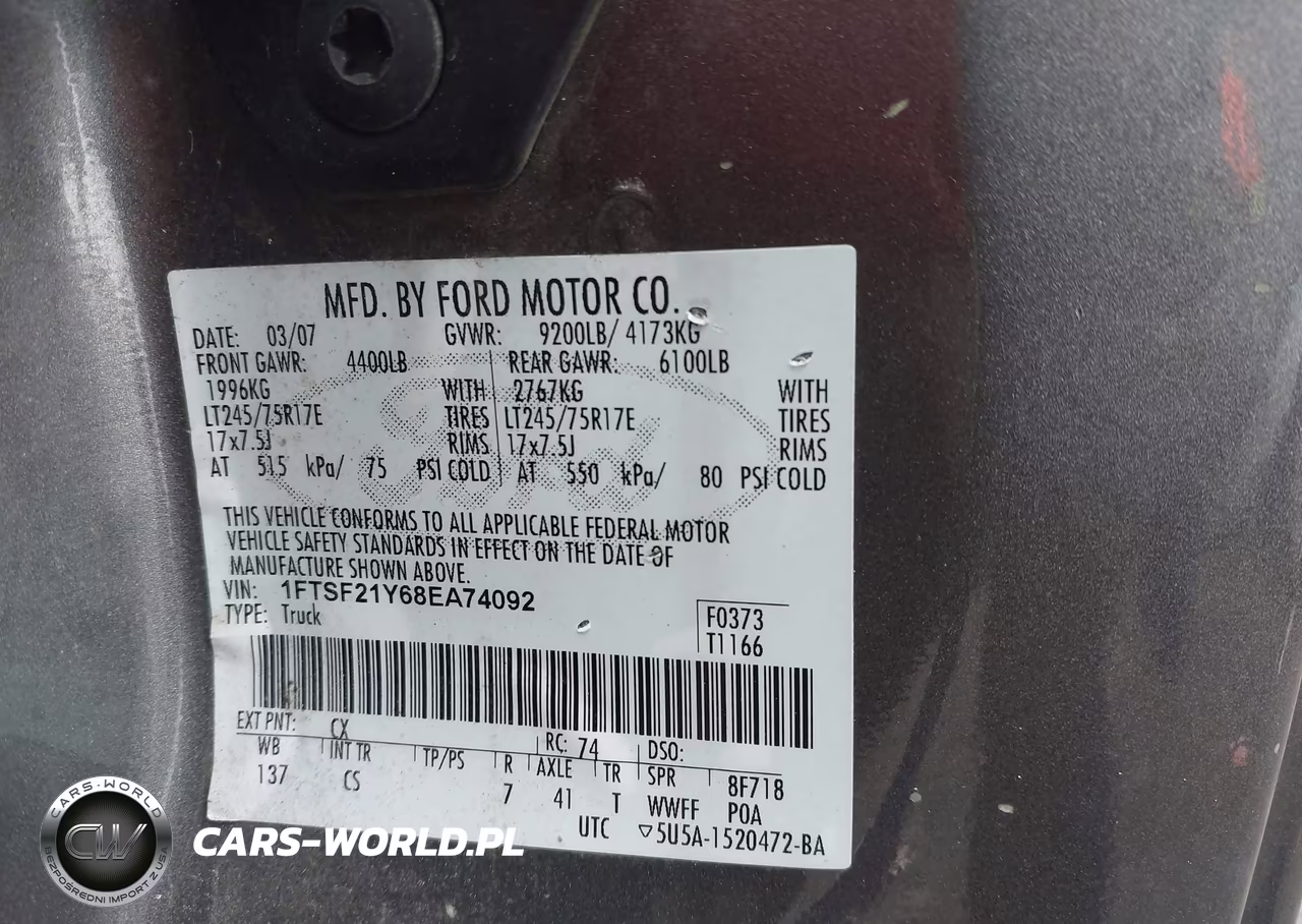 2008 Ford F-250 Xl VIN:1FTSF21Y68EA74092 - 9