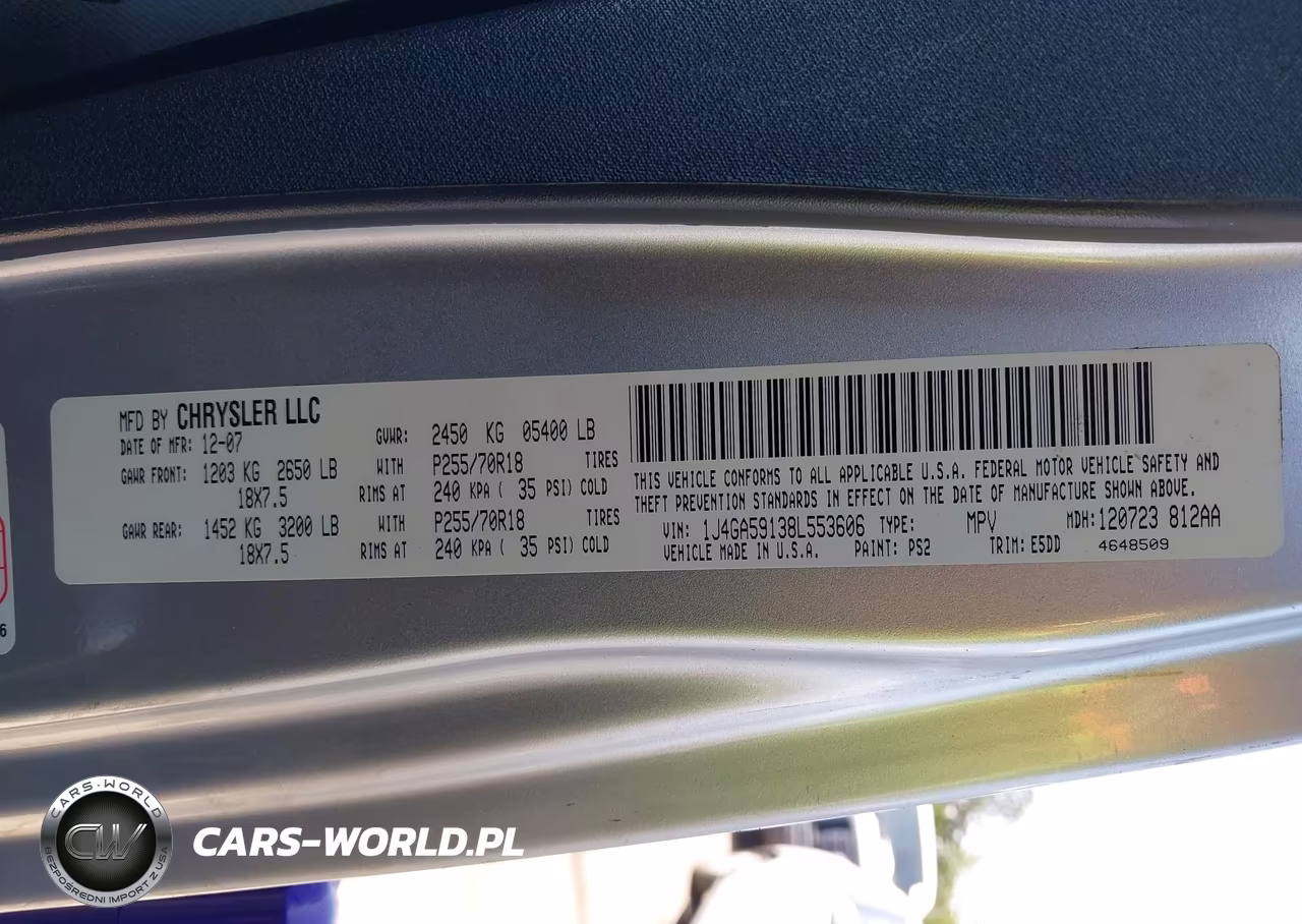 2008 Jeep Wrangler Unlimited Sahara VIN:1J4GA59138L553606 - 9