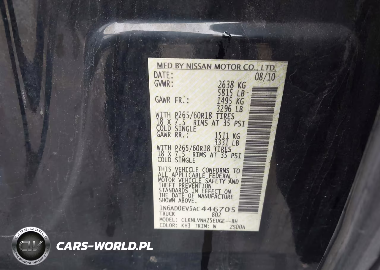 2010 Nissan Frontier Le VIN:1N6AD0EV5AC446705 - 9