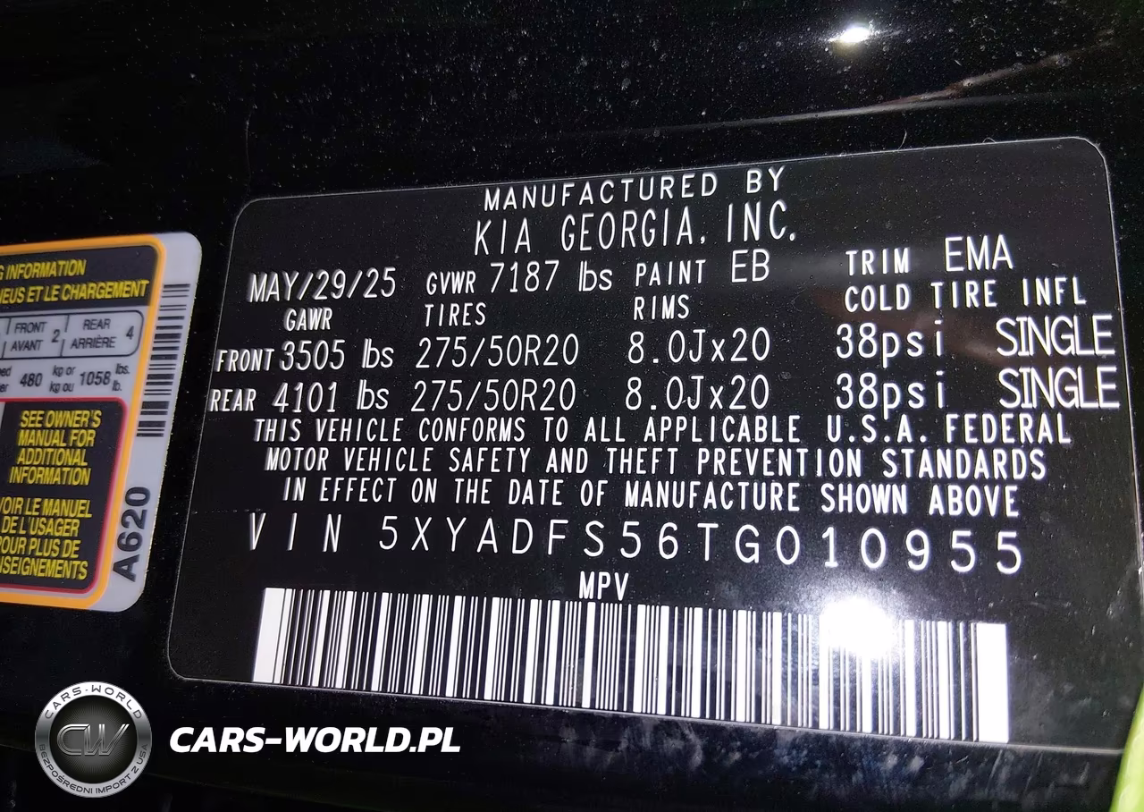 2026 Kia Ev9 Land VIN:5XYADFS56TG010955 - 9
