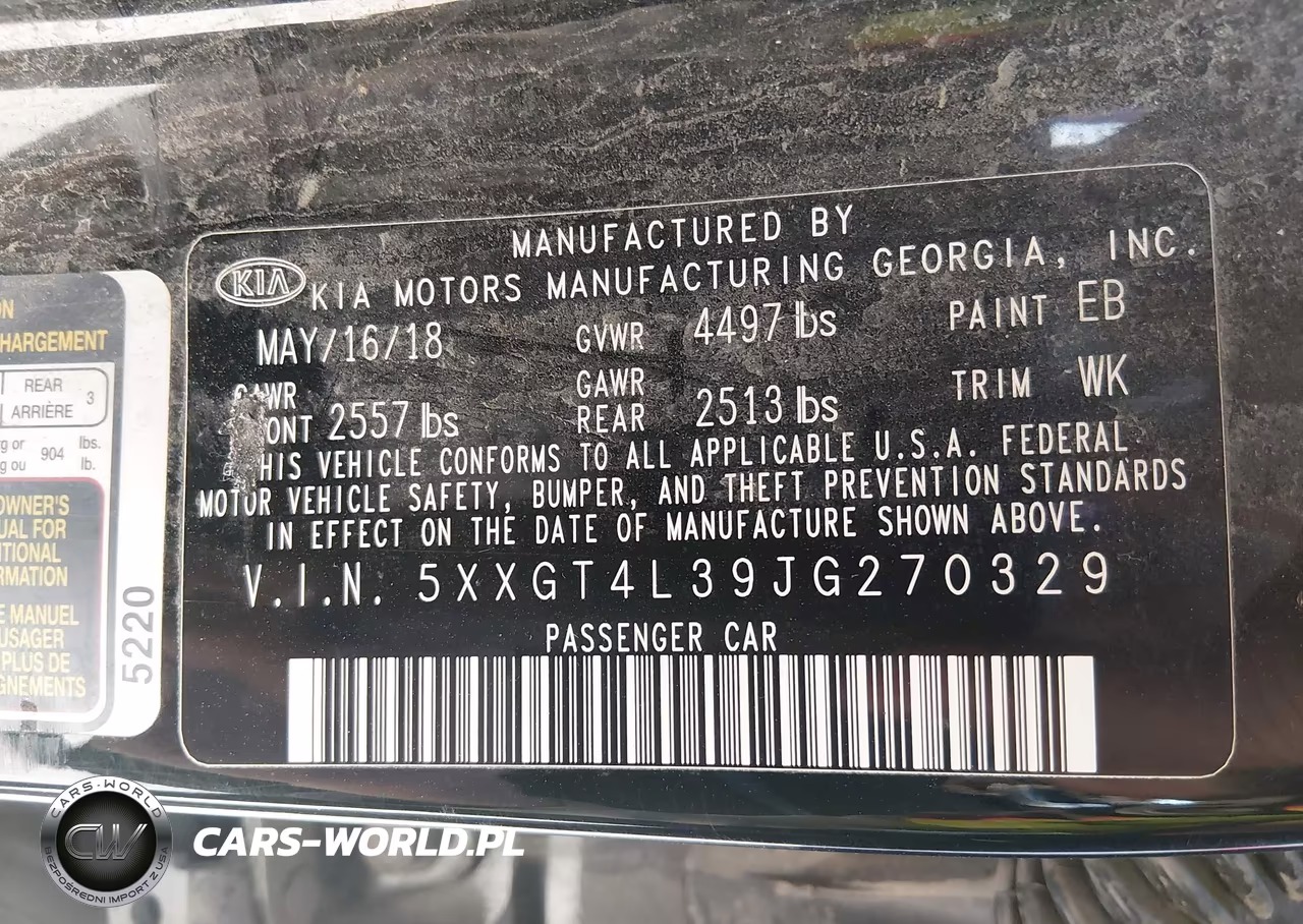 2018 Kia Optima Lx VIN:5XXGT4L39JG270329 - 9