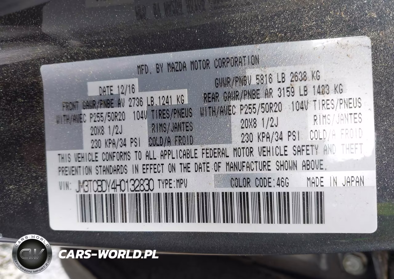 2017 Mazda Cx-9 Grand Touring VIN:JM3TCBDY4H0132830 - 9