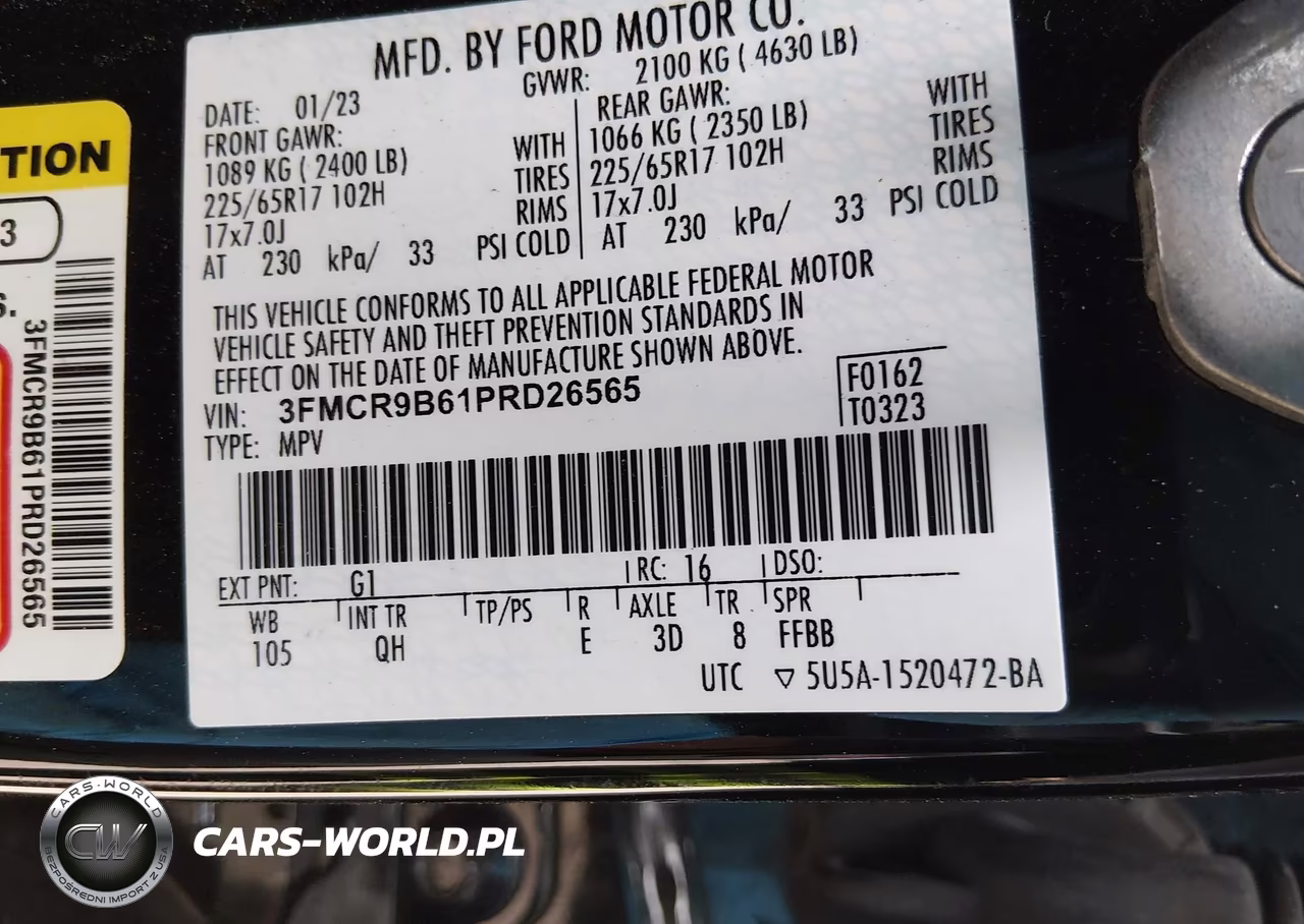 2023 Ford Bronco Sport Big Bend VIN:3FMCR9B61PRD26565 - 9