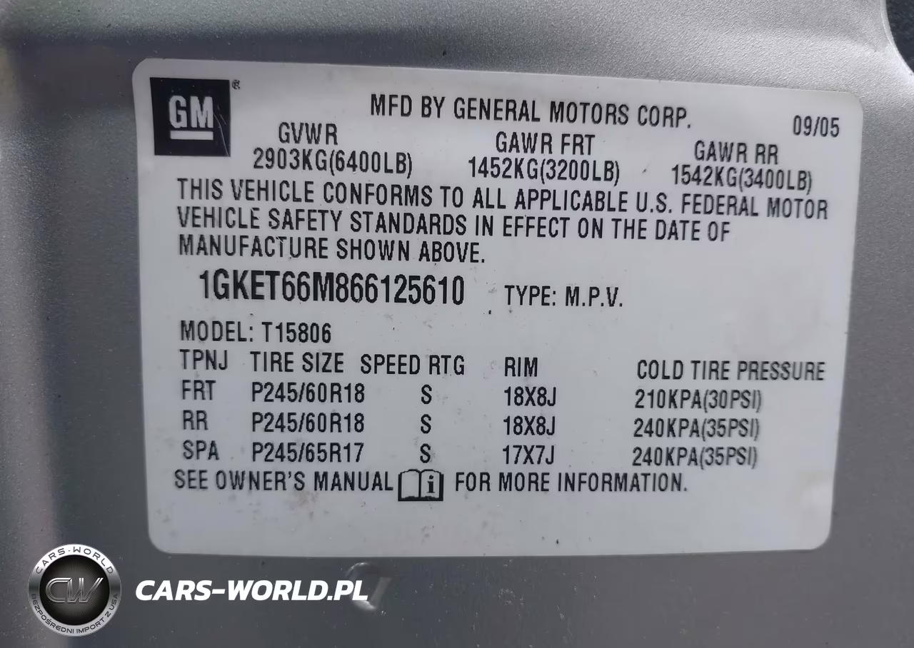 2006 GMC Envoy Xl Denali VIN:1GKET66M866125610 - 9