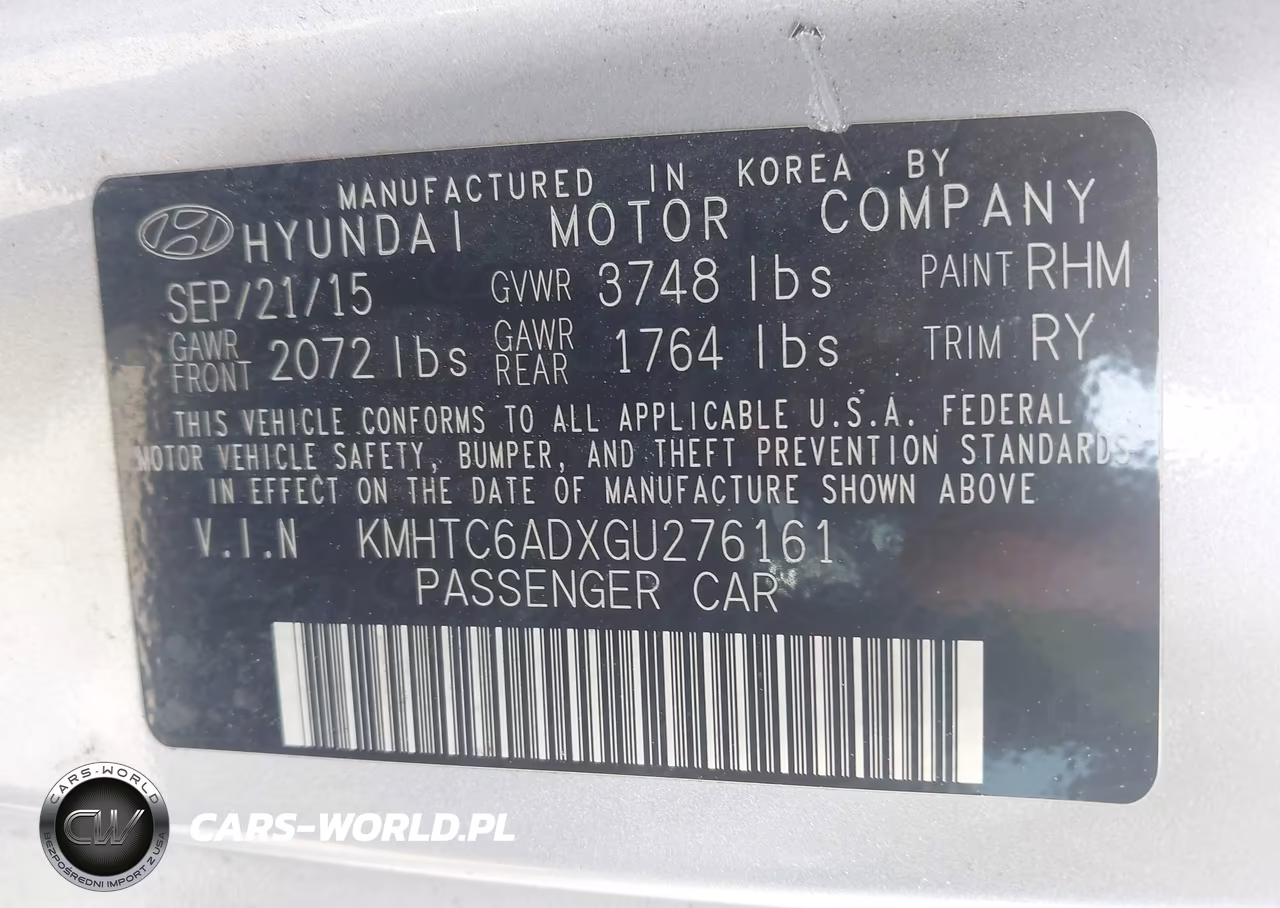 2016 Hyundai Veloster VIN:KMHTC6ADXGU276161 - 9