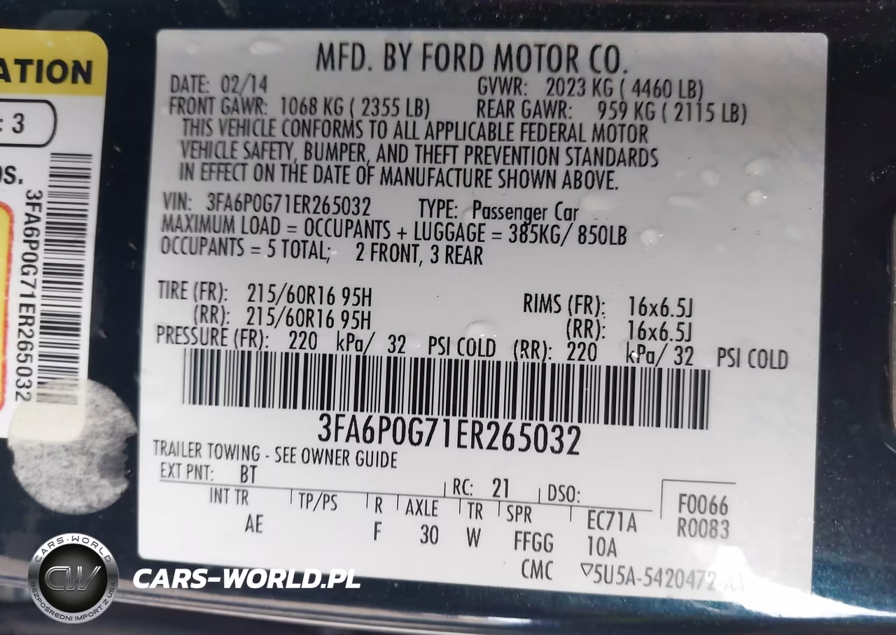 2014 Ford Fusion S VIN:3FA6P0G71ER265032 - 9