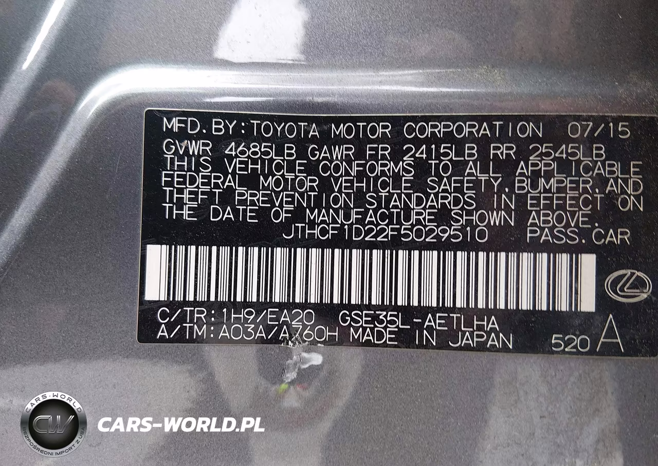 2015 Lexus Is 250 VIN:JTHCF1D22F5029510 - 9