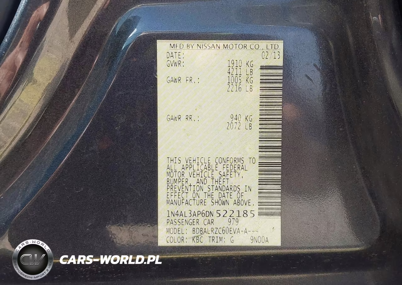 2013 Nissan Altima 2.5 S VIN:1N4AL3AP6DN522185 - 9