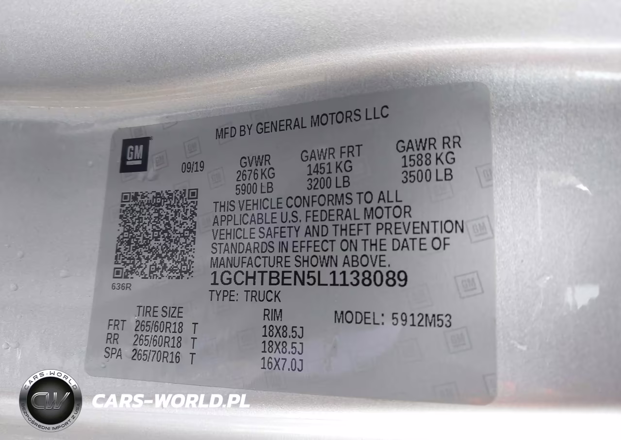 2020 Chevrolet Colorado 4Wd Long Box Wt VIN:1GCHTBEN5L1138089 - 9