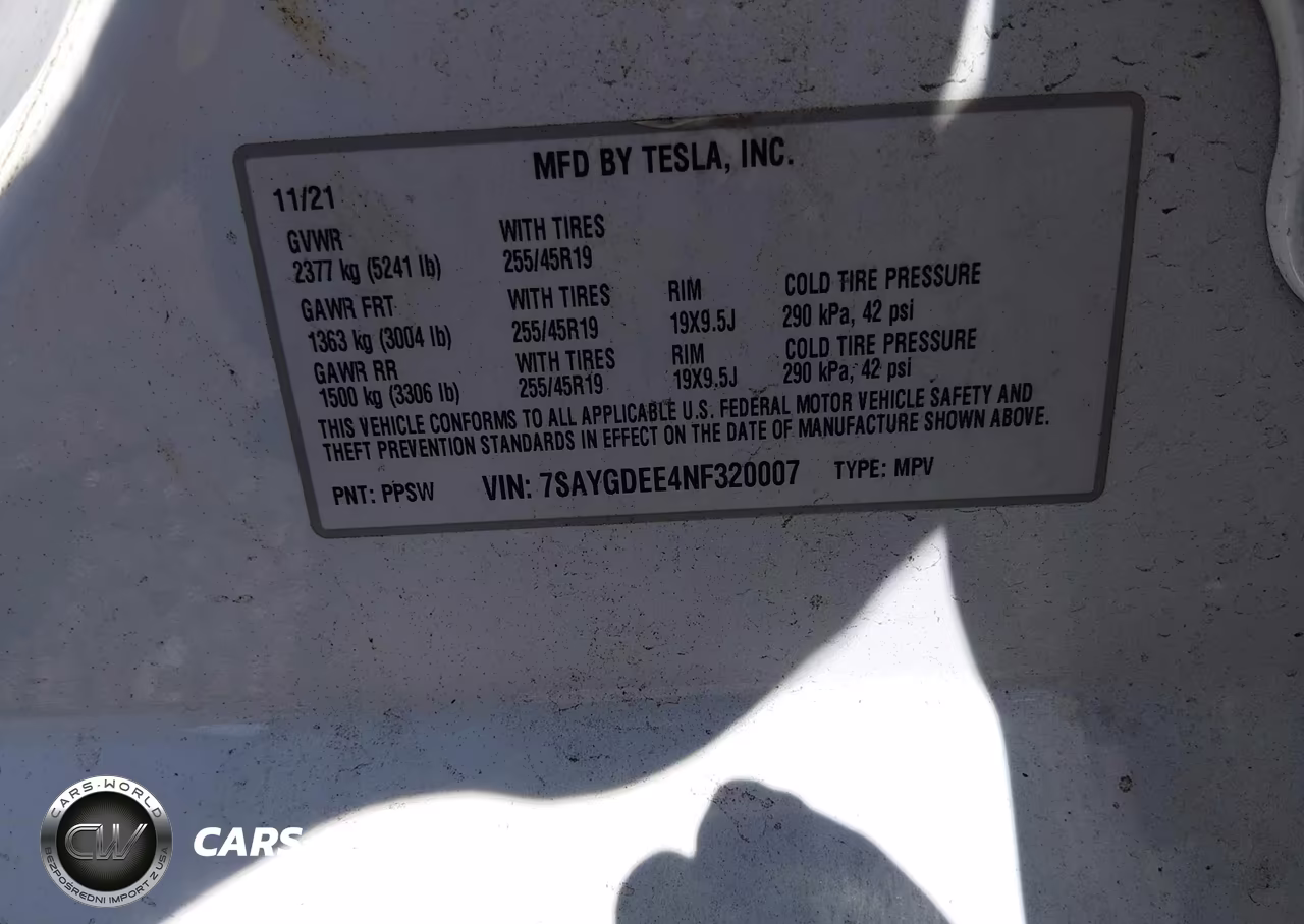 2022 Tesla Model Y Long Range Dual Motor All-Wheel Drive VIN:7SAYGDEE4NF320007 - 9