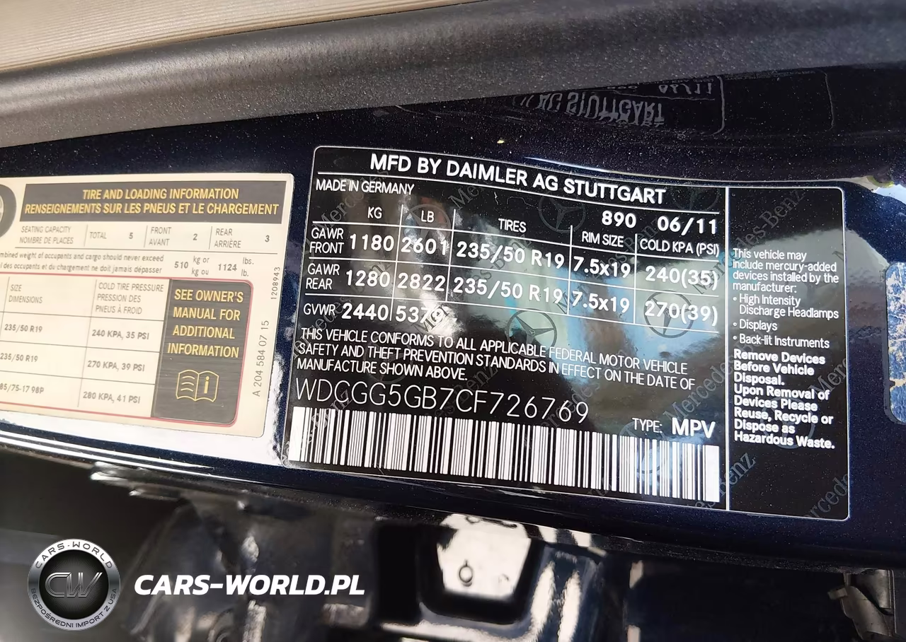 2012 Mercedes-Benz Glk 350 VIN:WDCGG5GB7CF726769 - 9