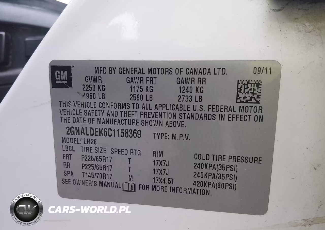 2012 Chevrolet Equinox 1Lt VIN:2GNALDEK6C1158369 - 9