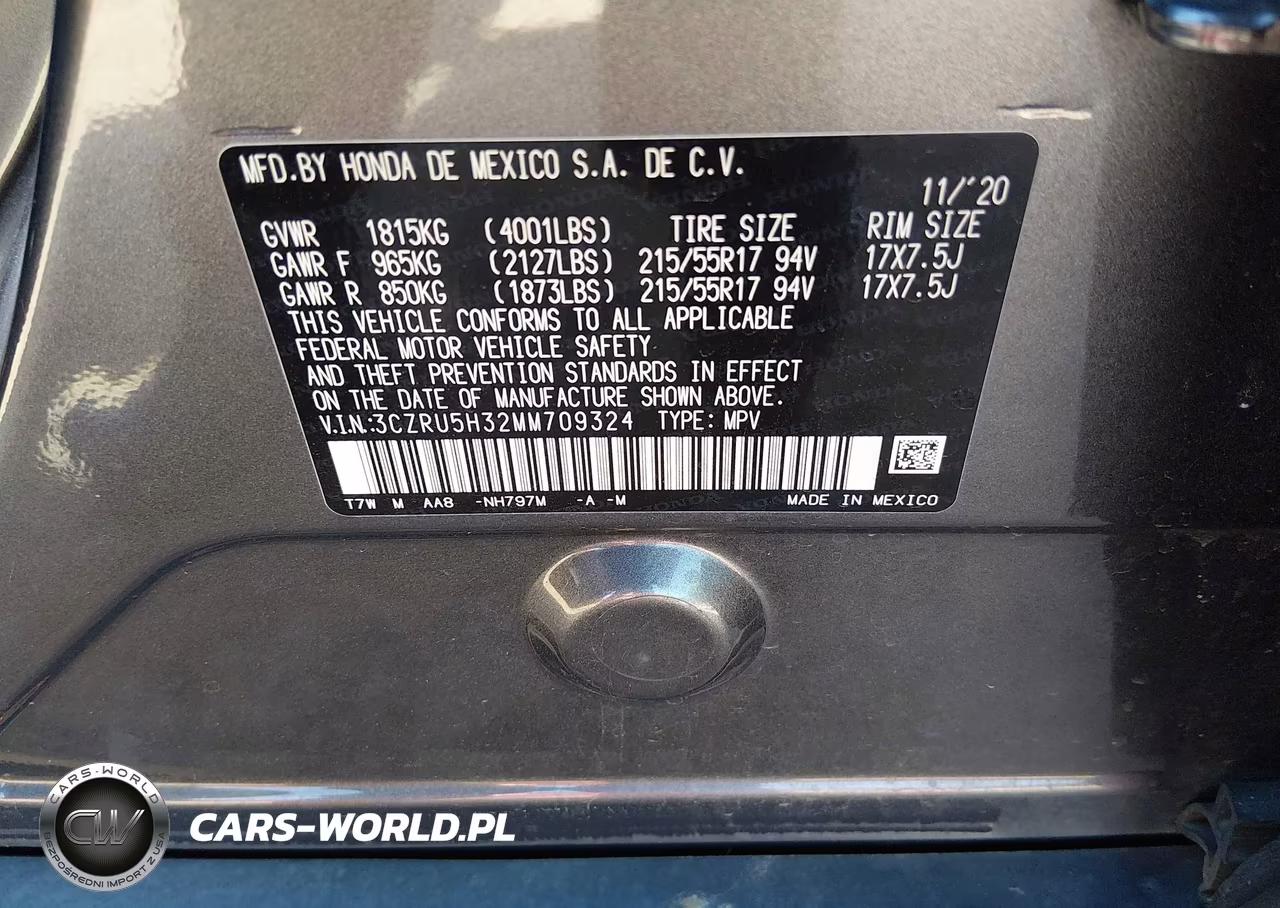 2021 Honda Hr-V 2Wd Lx VIN:3CZRU5H32MM709324 - 9