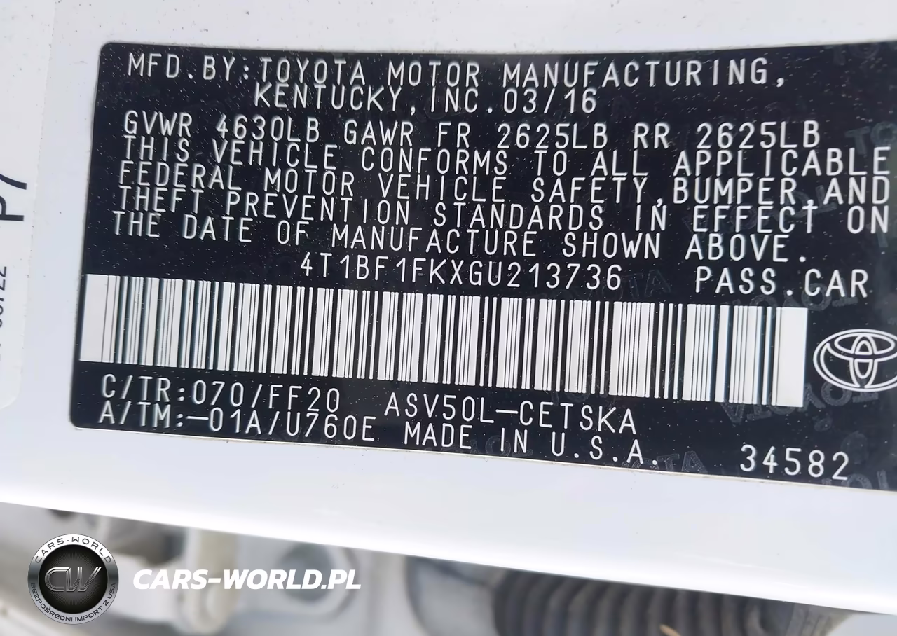 2016 Toyota Camry Se VIN:4T1BF1FKXGU213736 - 9