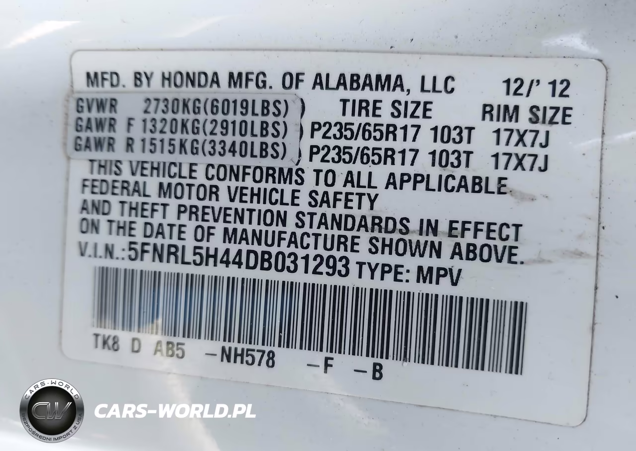 2013 Honda Odyssey Ex VIN:5FNRL5H44DB031293 - 9