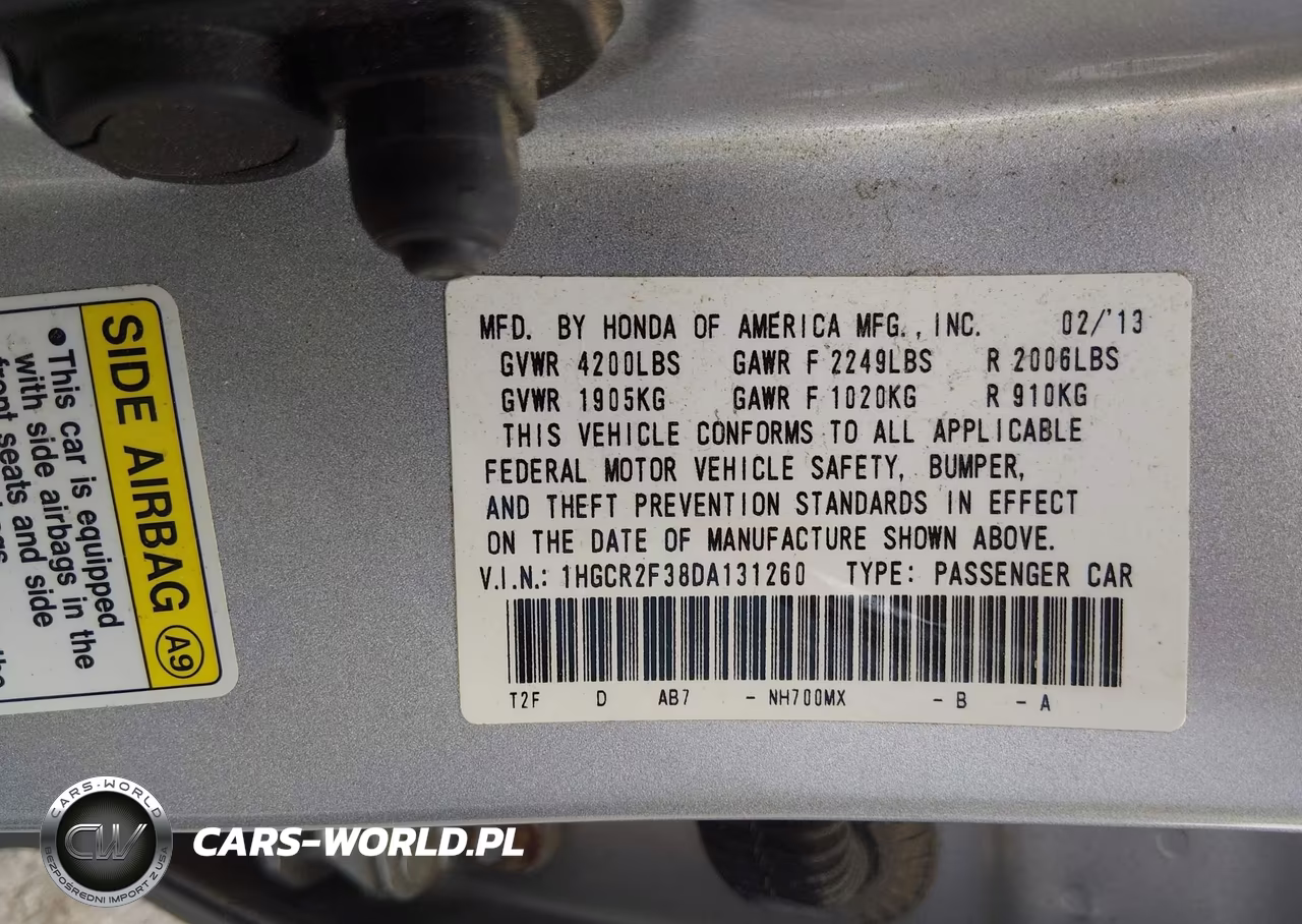 2013 Honda Accord Lx VIN:1HGCR2F38DA131260 - 9