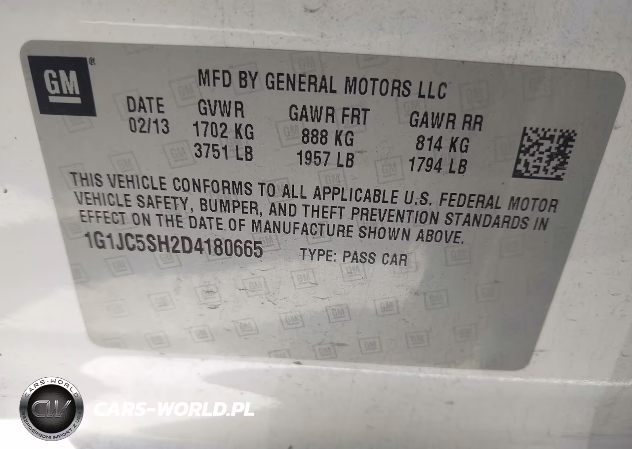 2013 Chevrolet Sonic Lt Auto VIN:1G1JC5SH2D4180665 - 9