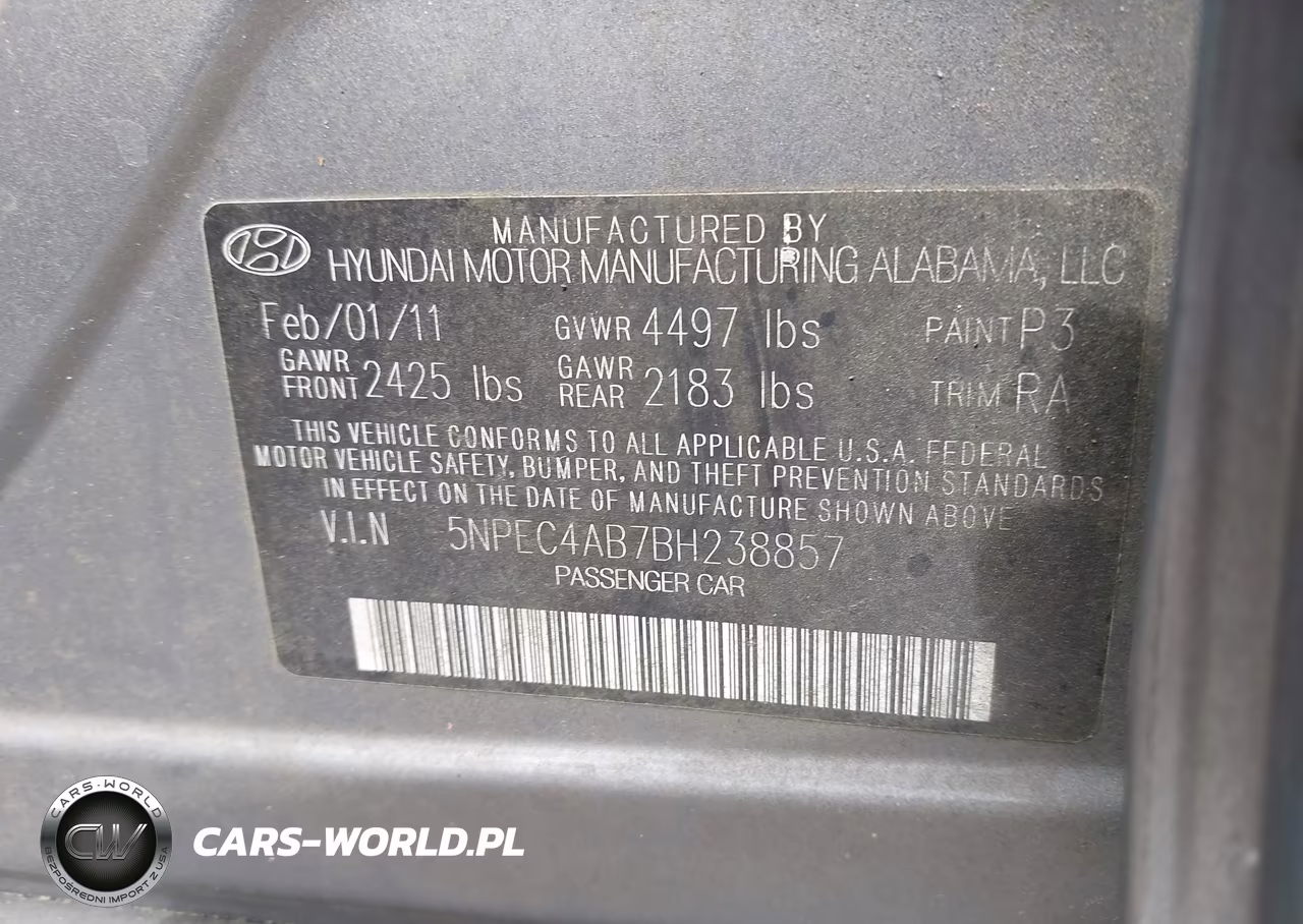 2011 Hyundai Sonata Se 2.0T VIN:5NPEC4AB7BH238857 - 9
