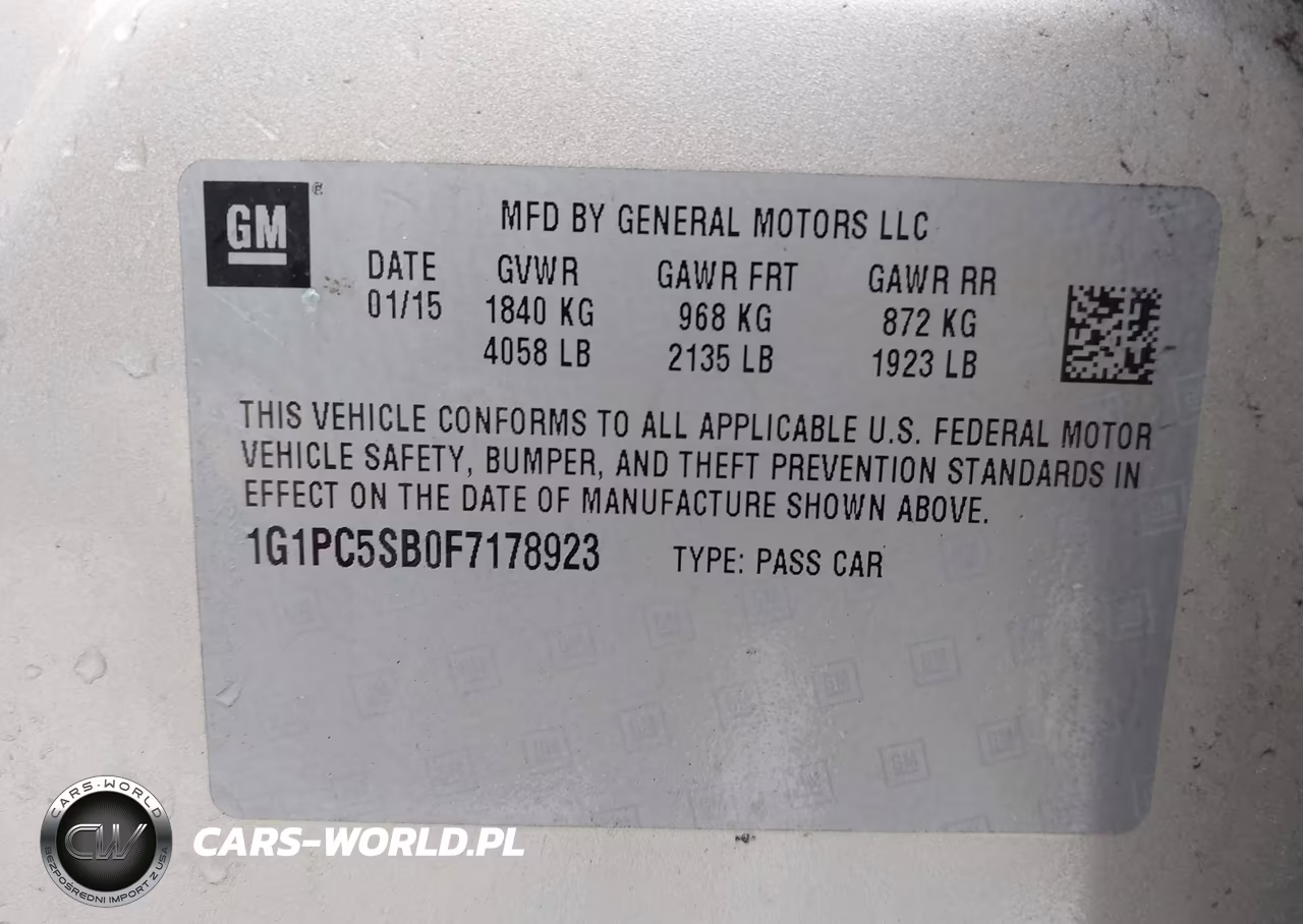 2015 Chevrolet Cruze 1Lt Auto VIN:1G1PC5SB0F7178923 - 9