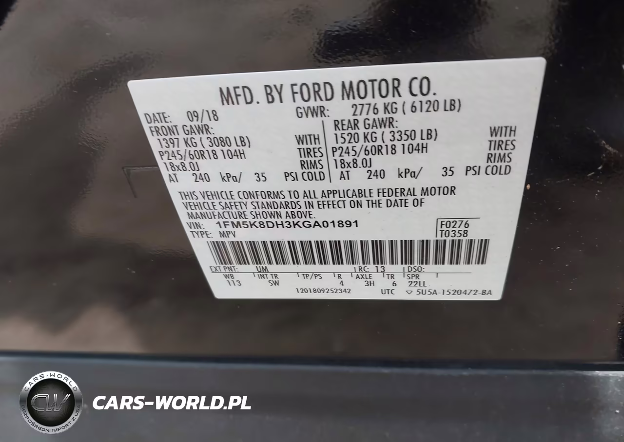 2019 Ford Explorer Xlt VIN:1FM5K8DH3KGA01891 - 9