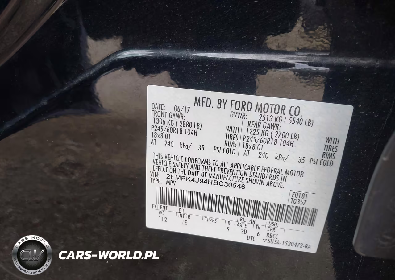 2017 Ford Edge Sel VIN:2FMPK4J94HBC30546 - 9