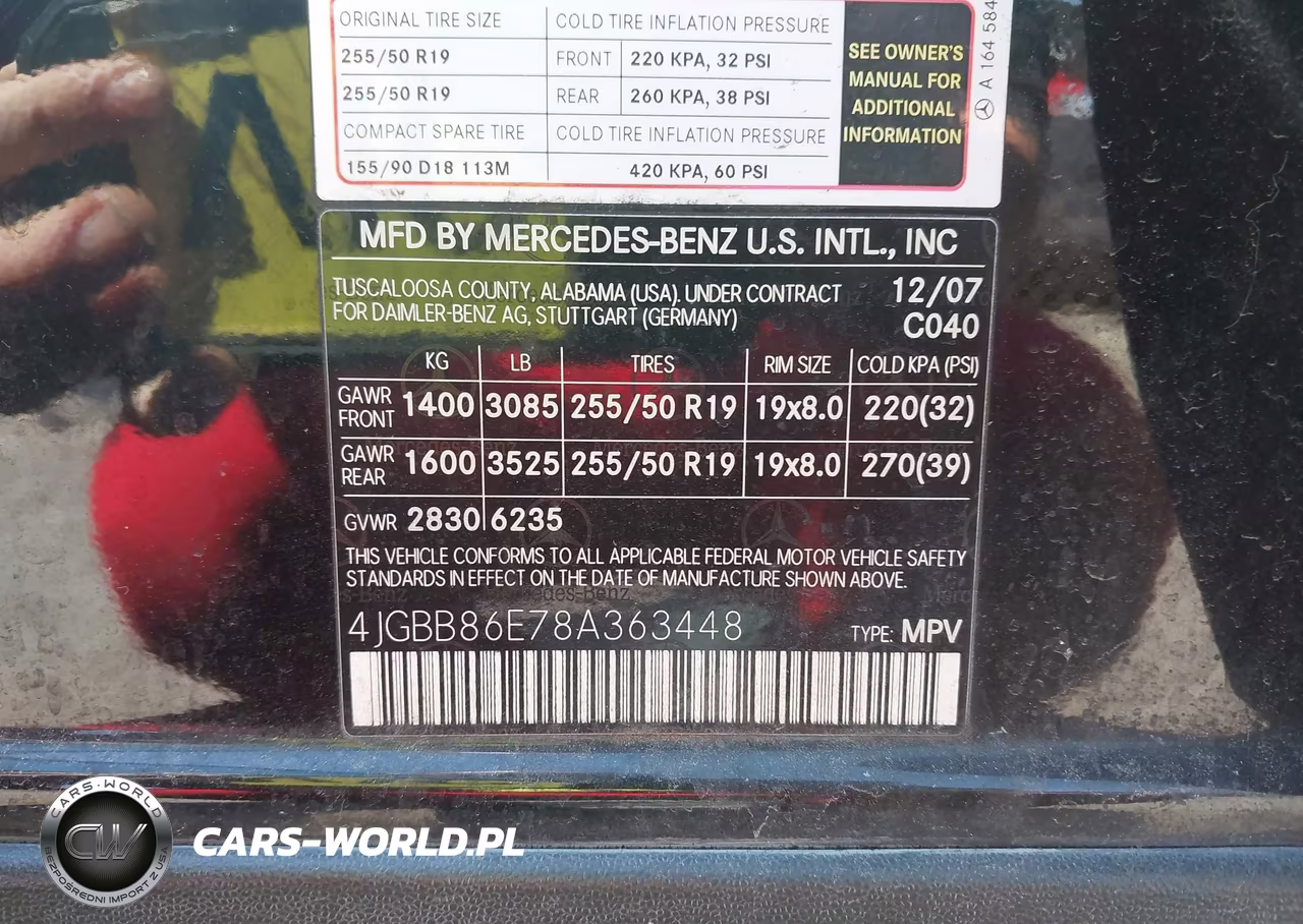 2008 Mercedes-Benz Ml 350 4Matic VIN:4JGBB86E78A363448 - 9