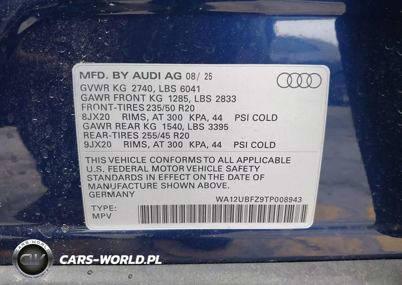2026 Audi Q4 Sportback E-Tron Premium 55 Quattro VIN:WA12UBFZ9TP008943 - 9