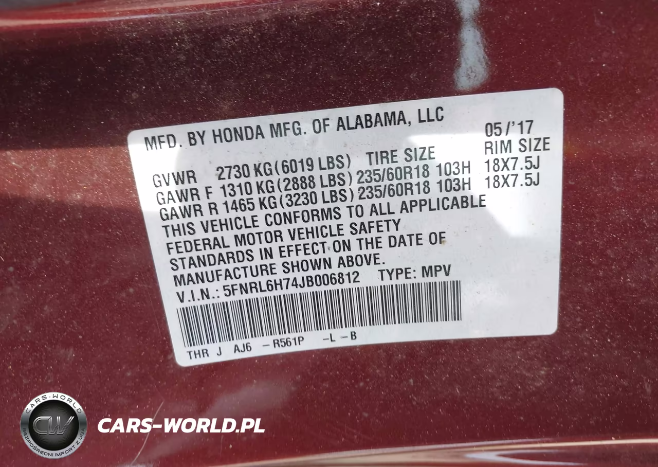 2018 Honda Odyssey Ex-L VIN:5FNRL6H74JB006812 - 9