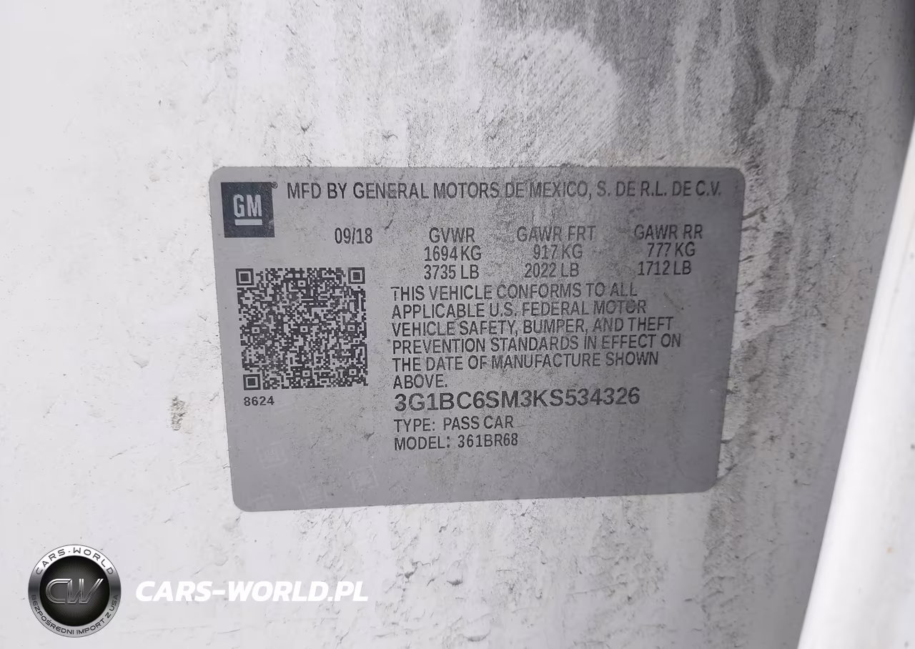 2019 Chevrolet Cruze Ls VIN:3G1BC6SM3KS534326 - 9