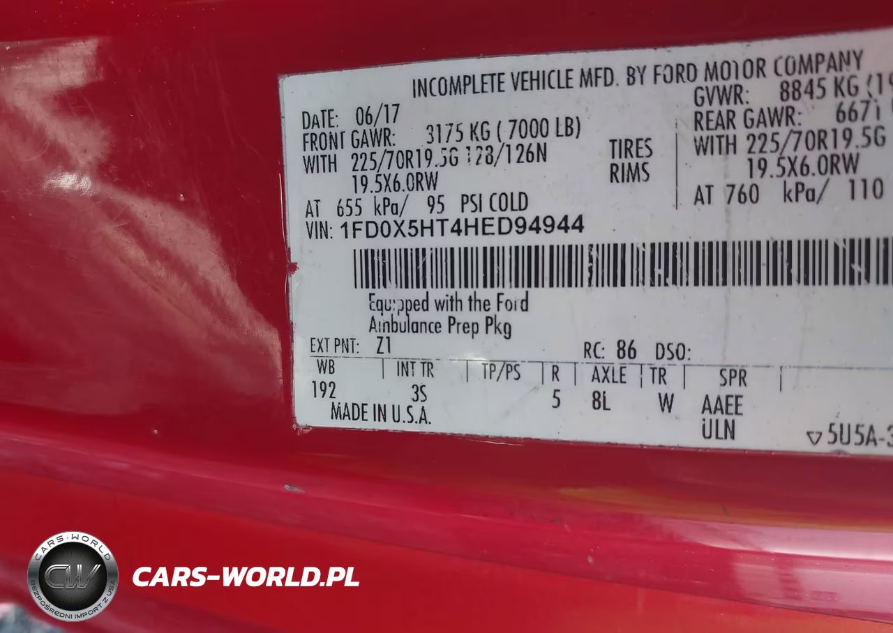 2017 Ford F-550 Chassis Xlt VIN:1FD0X5HT4HED94944 - 8