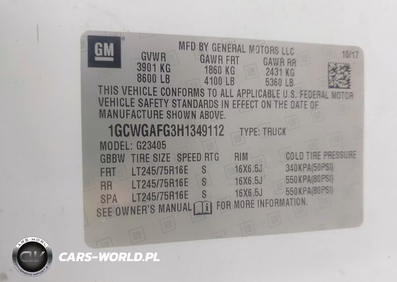2017 Chevrolet Express 2500 Work Van VIN:1GCWGAFG3H1349112 - 9