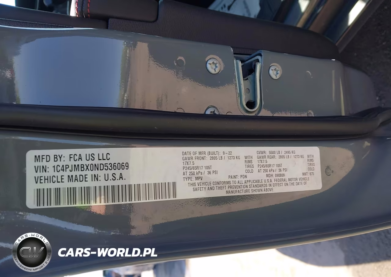 2022 Jeep Cherokee Trailhawk 4X4 VIN:1C4PJMBX0ND536069 - 9