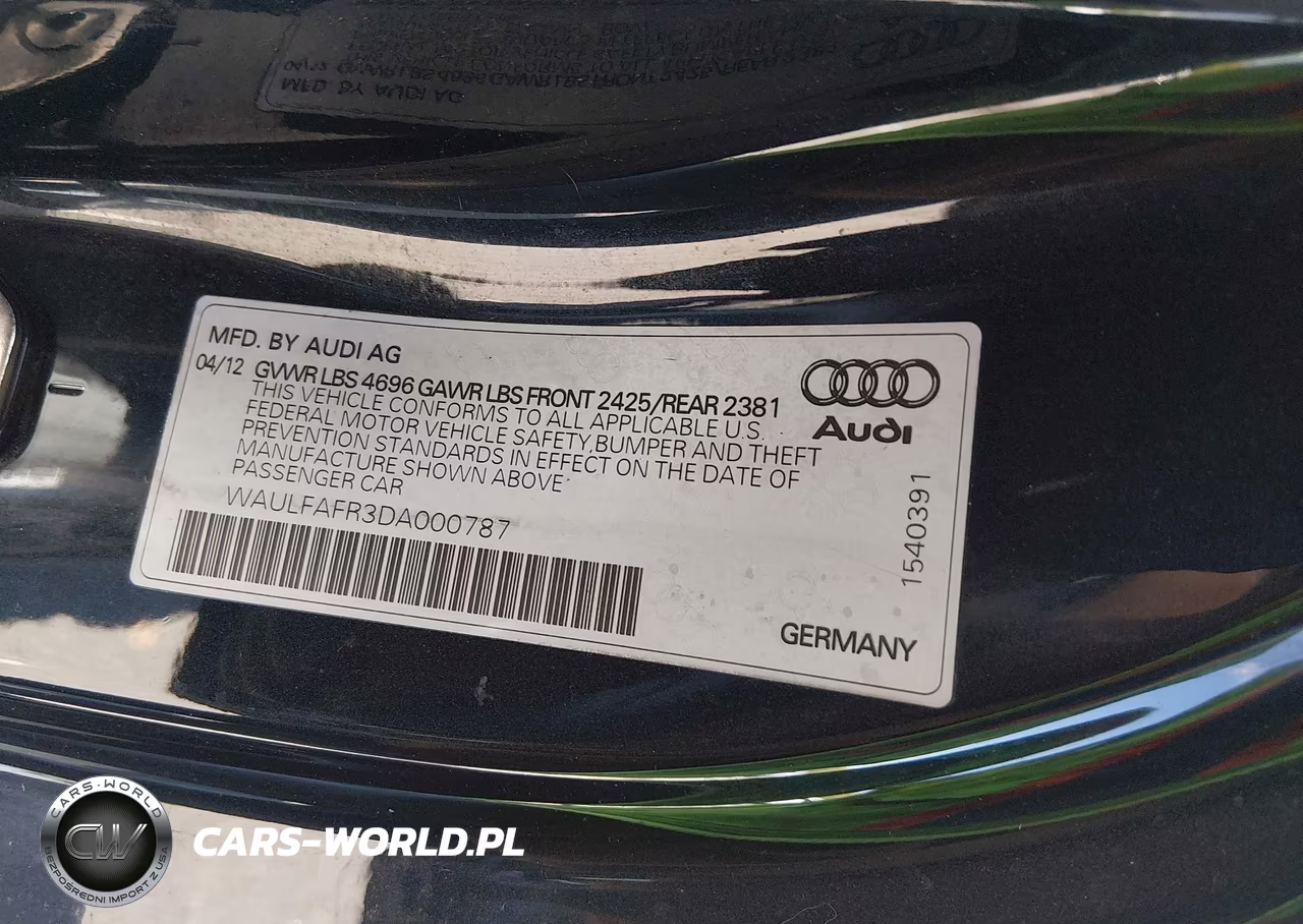 2013 Audi A5 2.0T Premium VIN:WAULFAFR3DA000787 - 9