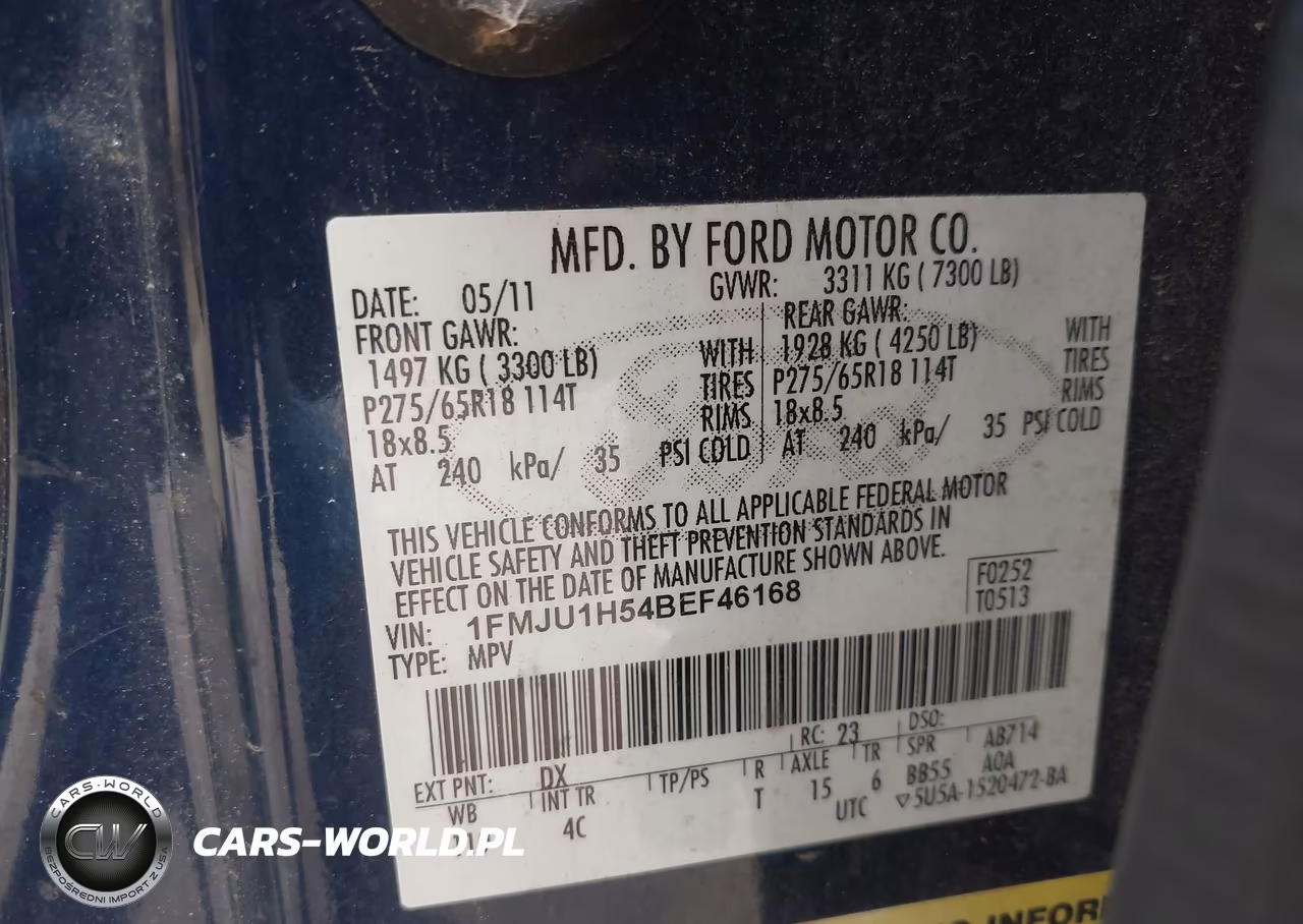 2011 Ford Expedition Xlt VIN:1FMJU1H54BEF46168 - 9