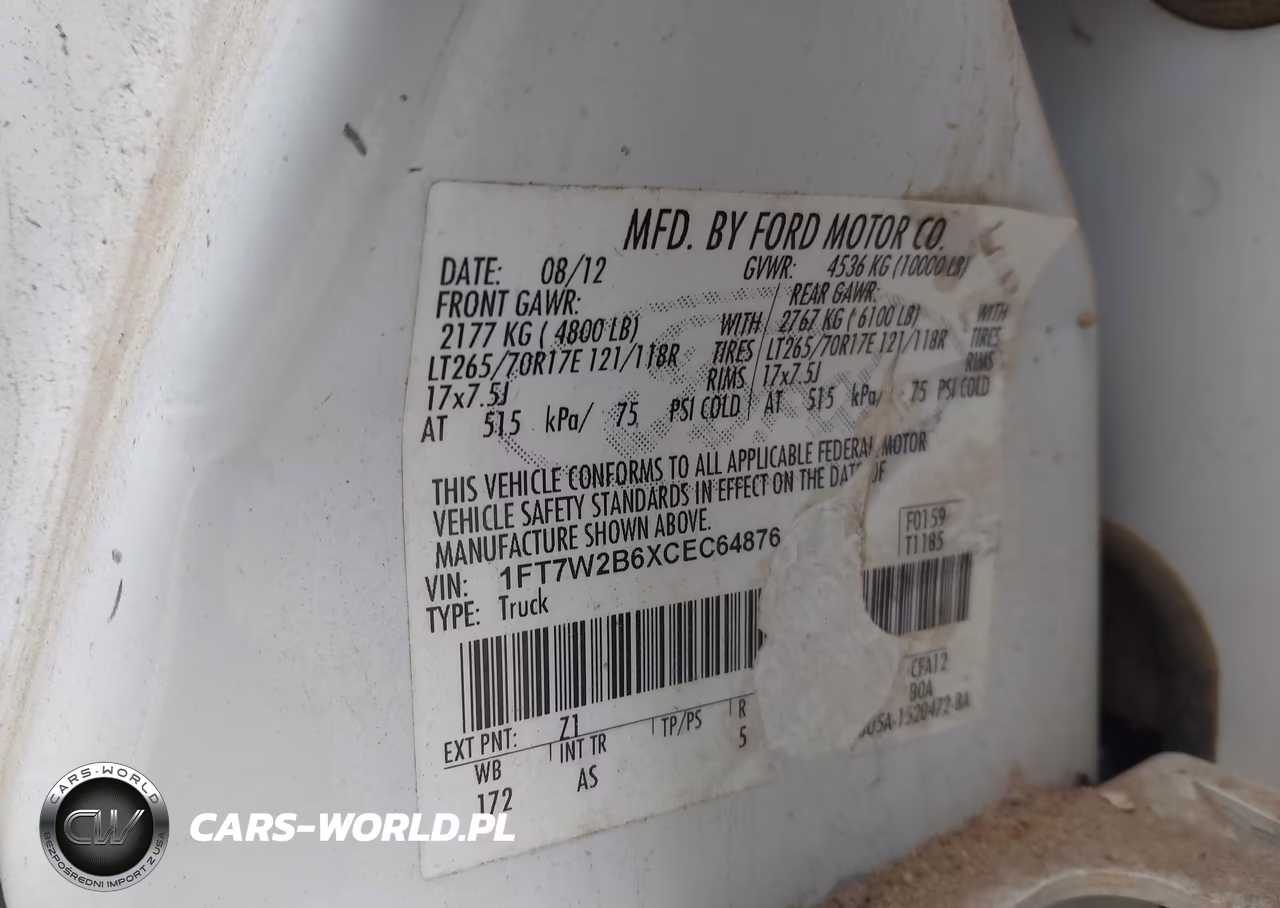 2012 Ford F-250 Xl VIN:1FT7W2B6XCEC64876 - 9