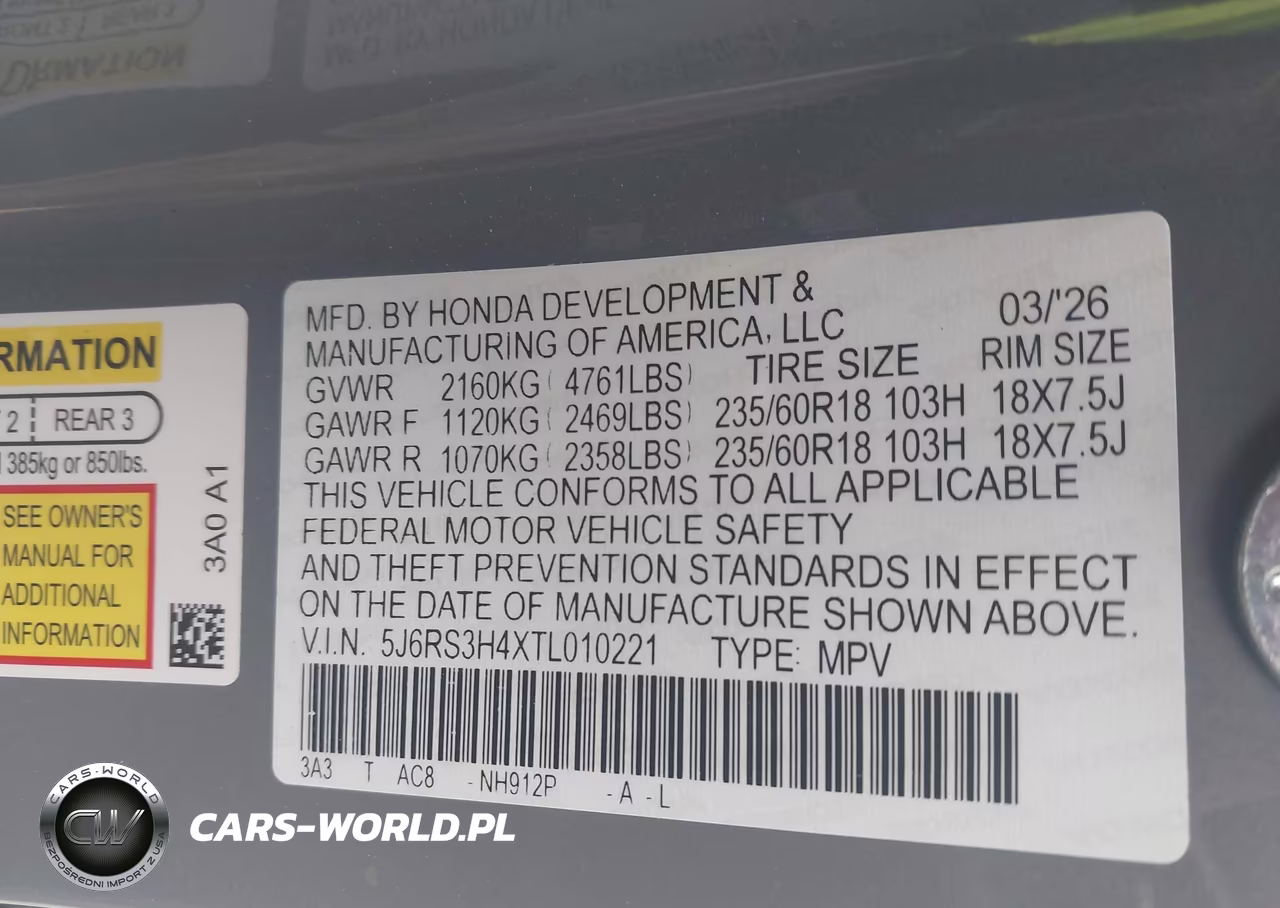 2026 Honda Cr-V Ex 2Wd VIN:5J6RS3H4XTL010221 - 9