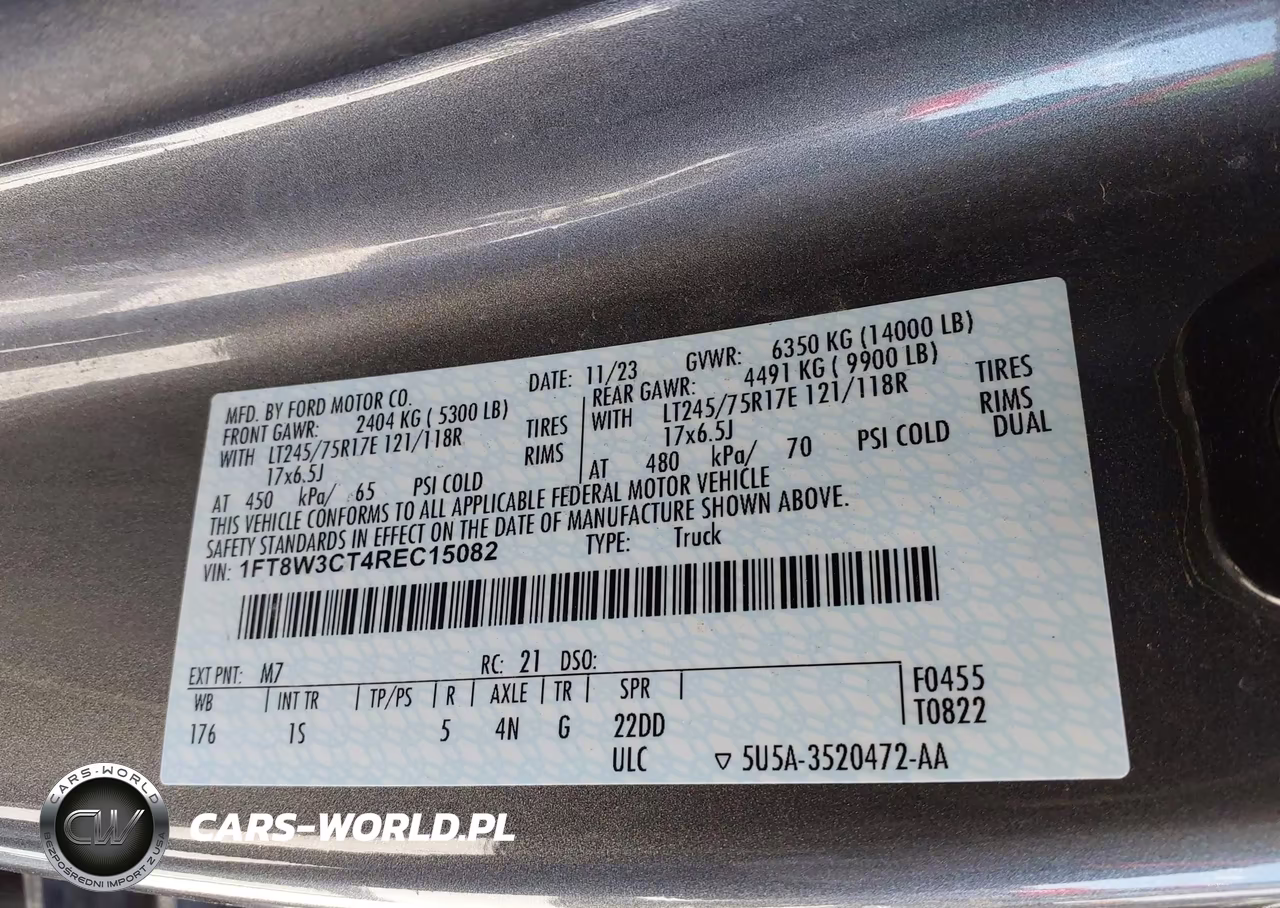 2024 Ford F-350 Xl VIN:1FT8W3CT4REC15082 - 9