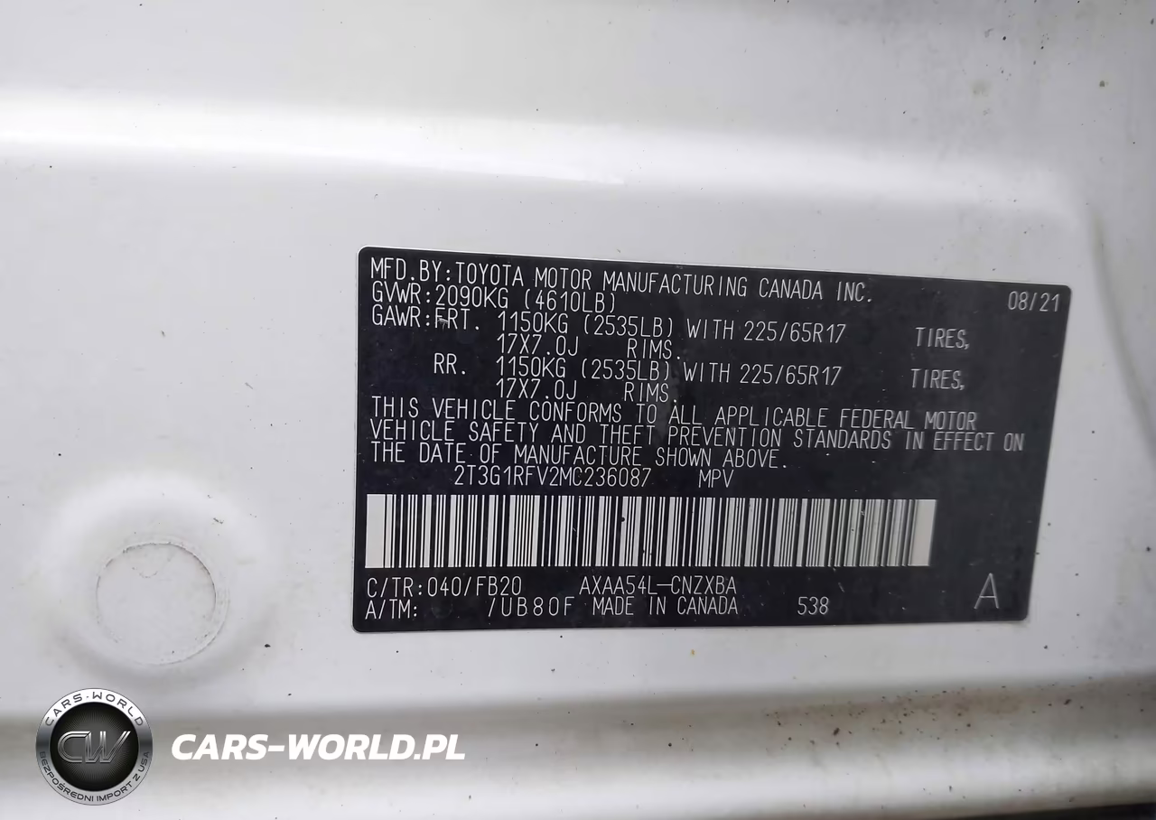 2021 Toyota Rav4 Le VIN:2T3G1RFV2MC236087 - 9