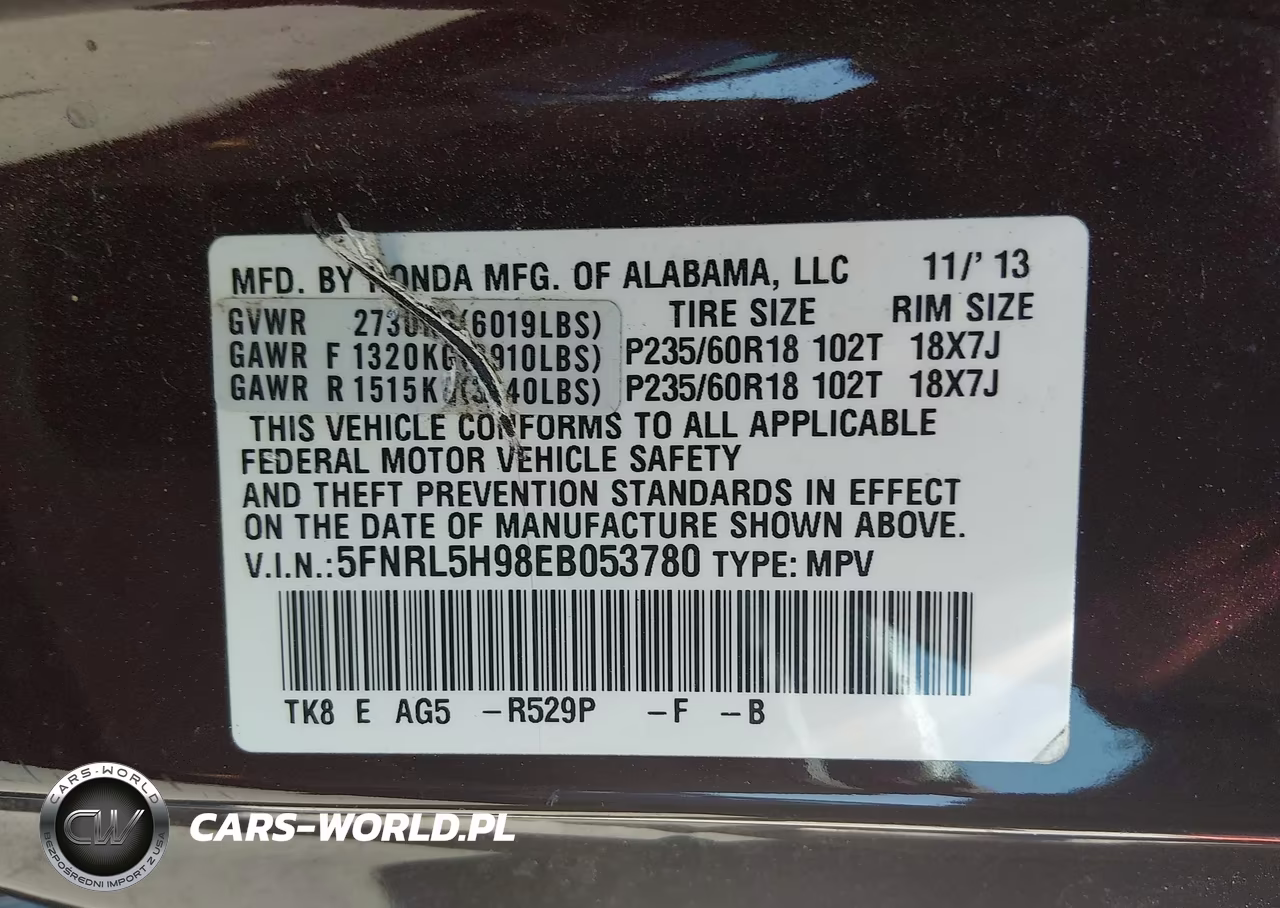 2014 Honda Odyssey Touring-Touring Elite VIN:5FNRL5H98EB053780 - 9