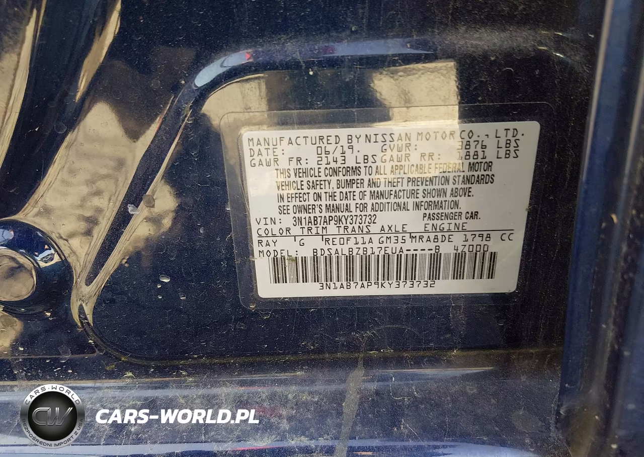 2019 Nissan Sentra S VIN:3N1AB7AP9KY373732 - 9