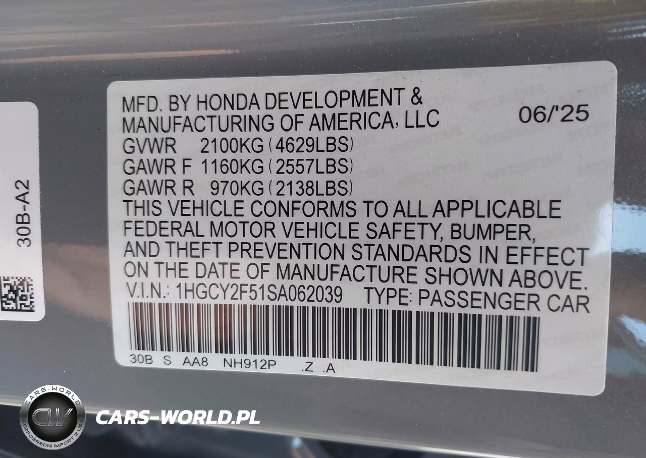 2025 Honda Accord Hybrid Sport VIN:1HGCY2F51SA062039 - 9
