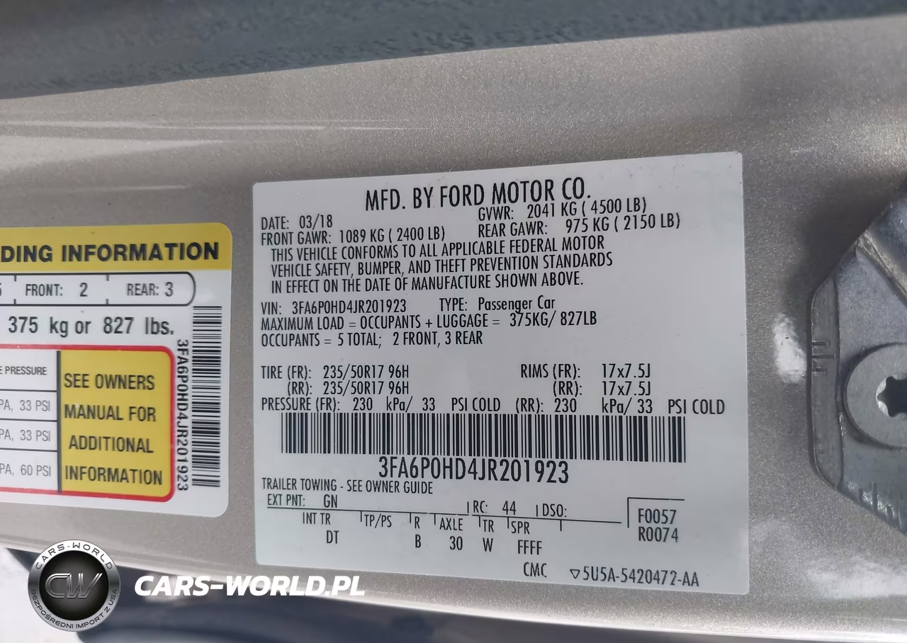 2018 Ford Fusion Se VIN:3FA6P0HD4JR201923 - 9